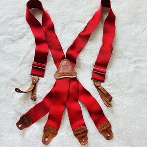 Firefighter Vintage RED Suspenders Style Turnout Pants Lion Apparel.